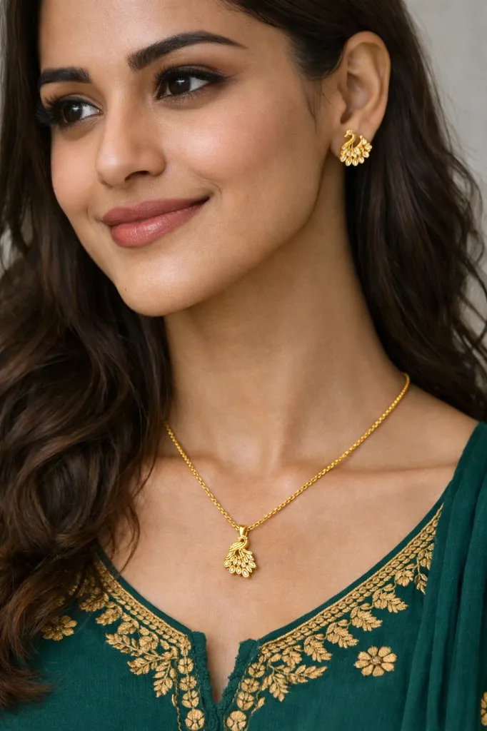 Mayura Royale Peacock Pendant Set