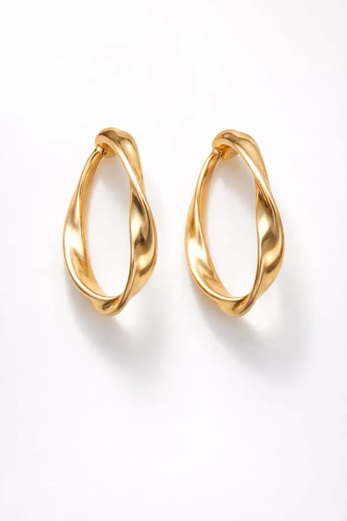 Eterna Twist Earrings (18K Real gold tone)