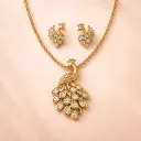 Mayura Royale Peacock Pendant Set (18K gold tone)