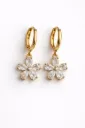 Blossom Sparkle Drop Earrings (18K gold tone)