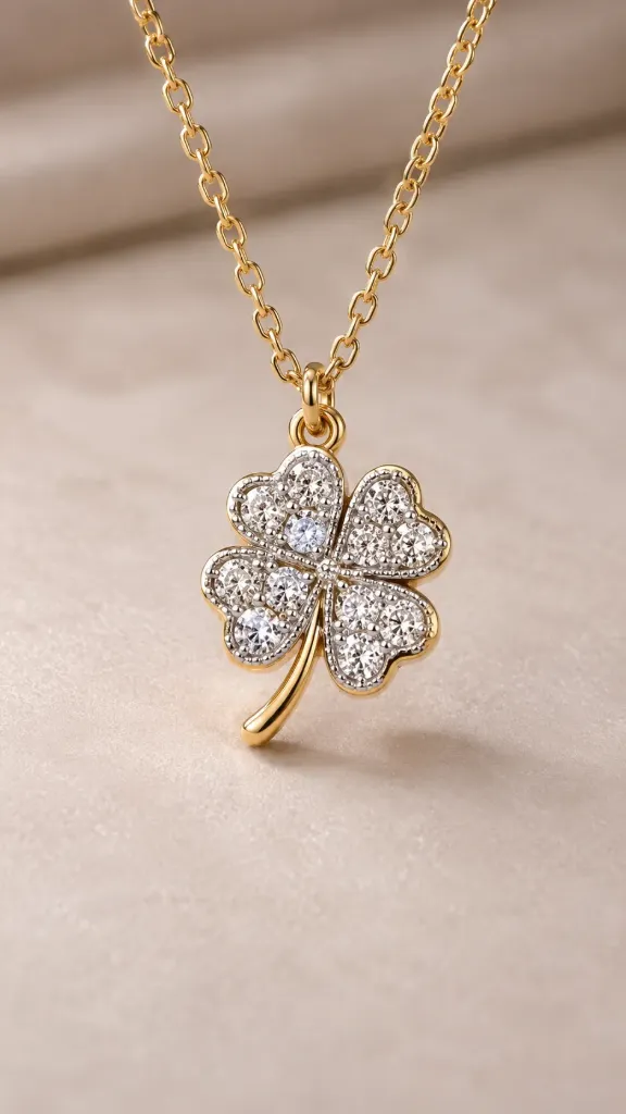 Clover Glow Pendant (18K Real gold tone)